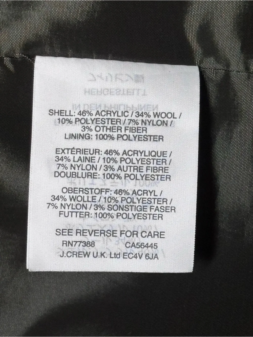 J. Crew Dark Green Tweed Double-Breasted Pea Coat - Picture 3 of 5